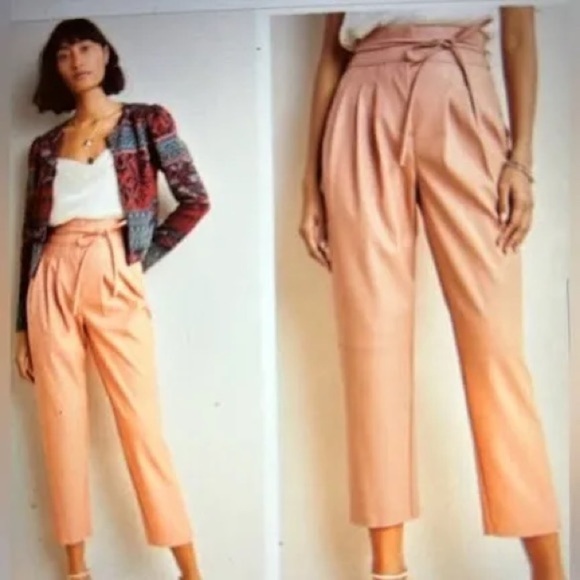 Blank NYC Anthropologie Chelsea Blush Faux Vegan Leather High Waist Pants in 26 - Picture 1 of 11